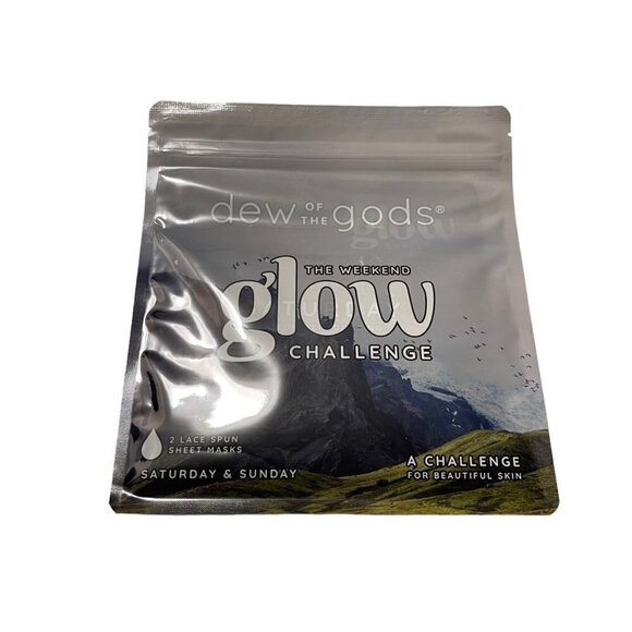 Dew Of The Gods New The Weekend Glow Challenge 2 Lace Spun Sheet Masks Set - Picture 2 of 7